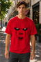 Unisex Oversize T-Shirt Colorful Face Printed 100% Cotton T-Shirt Comfortable Fit