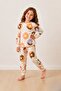 Girl's Printed Cotton 2-Piece Pajama Set M00845 Cream - 4