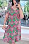 V-Neck Viscose Dress 6Y021 - 3