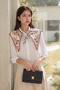 Rosa Canina Rosehip Patterned Luxury Shoulder Shawl - Collar Scarf