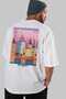 Prague Czech White Oversize Country City Back Printed Unisex T-Shirt 100% Cotton Premium - 7
