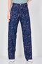 Women Straight Leg Fit Splatter Paint Non Stretchable Jeans, Blue