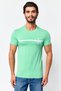 Jeans Men Crew Neck Short Sleeve Brand Logo T-Shirt, Green