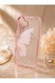 iPhone 17 (6.3 Inch) Compatible Glittery Transparent Butterfly Pattern Color Gradient Processing Stone Detailed Metal Camera Protected Hard Silicone Butterfly Case