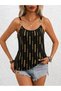 Women's Strappy Round Neck Patterned Viscose Blouse - 2