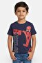 Kids Boy Crew Neck Short Sleeve Spiderman Print T-Shirt, Navy