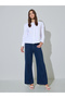 White Solid Long Sleeves Button Front Blouse - 2