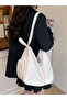 White Solid Zip Closure Backpack - 4
