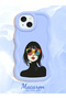 iPhone 14 Compatible Case Camera Protector Blue Silicone Couple Phone Case Girl Pattern - 2