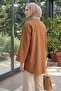 Double Lace-Up Long Kimono 262353 - Cinnamon - 4
