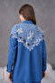 Women's Floral and Stone Embroidered Linen Shirt Set - 7