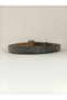 Women's Embossed Floral Patterned Vintage 3 cm Belt, Antique Silver Buckle, Compatible with Trousers, Jackets, Dresses, Jeans - 5