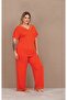 Women's Plus Size Lace Detailed Plain Viscose Comfortable and Flexible Pajama Set