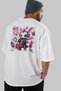 Rock Star Bunny Oversize Back Printed White T-Shirt Unisex %100 Cotton Premium Design Streetwear - 7
