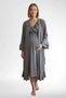 Women's 2-Piece Short-Sleeved V-Neck Maternity Short Robe and Nightgown Set, 75% Cotton, 25% Viscose