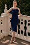 Plush Feather Detailed Fabric Graduation Gown - 2