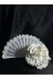 Three-Dimensional Floral Bridal Fan and Bridal Bag - 2