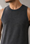 Men's Anthracite Melange Crew Neck Slim Fit Sports Athlete Undershirt - 3