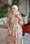 Yellow Half-Buttoned Layered Dress with Elastic Sleeves - 4