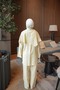 Yellow Cape Buckle Triple Trouser Suit - 5