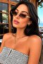 Elsimo Uv400 Protected Cat Eye Cut Glass Brown Women's Sunglasses - 2