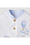 Cotton Mandarin Collar Long Sleeve Pyjama Set with Print - 7