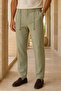 Men's Khaki Linen-Look Relaxed Fit Summer Trousers