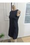 Women's Strappy Round Neck Slit Short Atlas Dress with Bow Detail - 8