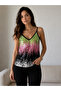 Color-Shift Sequined Rope Strap Blouse