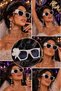 Luxury Custom Design Crystal Stone Pearl Bride Bridal Fun Glasses Flower Fancy after Party Glasses Bachelor Party