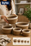 Set of 5 Wicker Baskets Natural Hand-Knitted Decorative Organizer Storage Basket 23-21-18-16-13 cm - 2