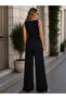 Women's Double-Breasted Jumpsuit with Waist Belt, Stylish Crepe Design - 3