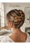 Pinterest 2-Piece Shiny Gold Star Imported Gold Plated Metal Snap Hair Clip - 4