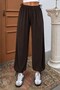 Women's Pants Loose Fit Elastic Cuffs Adjustable Waist Drawstring Thin Sandy Summer Jogger Baggy Pants - 4