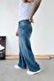 Blue Ripped Detailed Super Baggy Fit Pants - 4