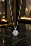 Luxurious Figured Statement Necklace with Zircon Stones - 2