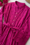 - Berry Pink Embroidered Belted Modest Maxi Dress - 5