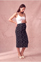 Maternity Black/Ecru Striped Viscose Blend High Waist Pants Irene