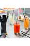 Black Plastic Drinking Straws, Individually Wrapped, 11mm x 210mm, 100 Pieces - 4