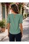 All-Day Comfort and Elegance - Women's Crepe Blouse with Shoulder Pleats - 3
