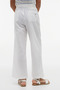 Girl's Pleated Belted White Linen Trousers - 3