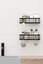 Adhesive Bathroom Shelf with Laminated Surface, Shower Shampoo Holder, Wall Organizer, Set of 2 Shower Shelf Organizers - 4