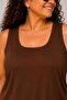 Women's Plus Size Casual Blouse - Square Neck Ribbed Tank Top - 3