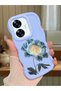 Realme C55 Compatible Case Camera Protector Blue Silicone Couple Phone Case Floral Pattern