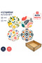 Set of 4 Flower-Shaped Mdf Coasters – 3 mm Uv Printed Decorative Wooden Coasters – Gift Boxed