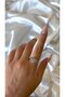 Women's Silver Color Row Stone Heart Adjustable Ring - 3