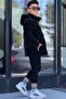 Boys' Black Lined Detachable Hooded Three-Pocket Nova Fabric Winter Coat Km4015 - 7