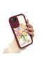 Xiaomi Redmi Note 11 Pro Compatible Case Camera Protector Burgundy Silicone Couple Phone Case Floral Pattern - 3