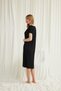 Black Lace Nightgown, Women's Short-Sleeved Viscose Home Dress, V-Neck Guipure Nightgown, One-Piece Stylish Black Sleepwear - 3