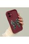 Samsung Galaxy A06 Compatible Case Camera Protector Claret Red Silicone Couple Phone Case Bow Tie Pattern - 2